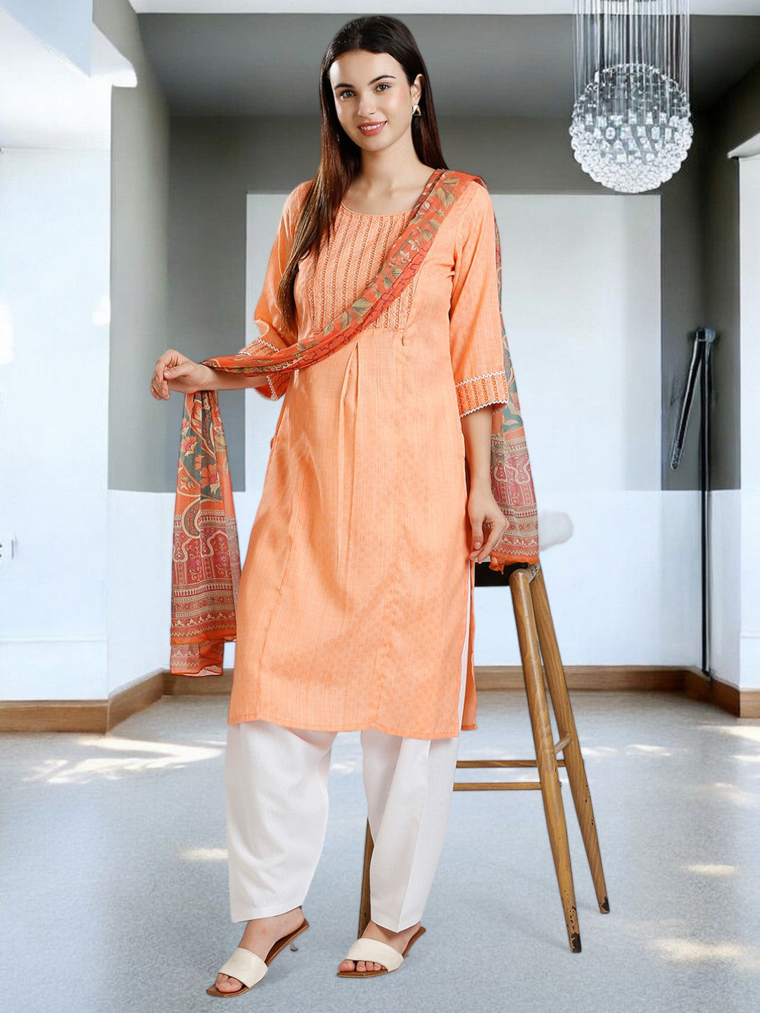 GRACEFUL ETHNIC NURSING KURTA SET FOR MOTHER