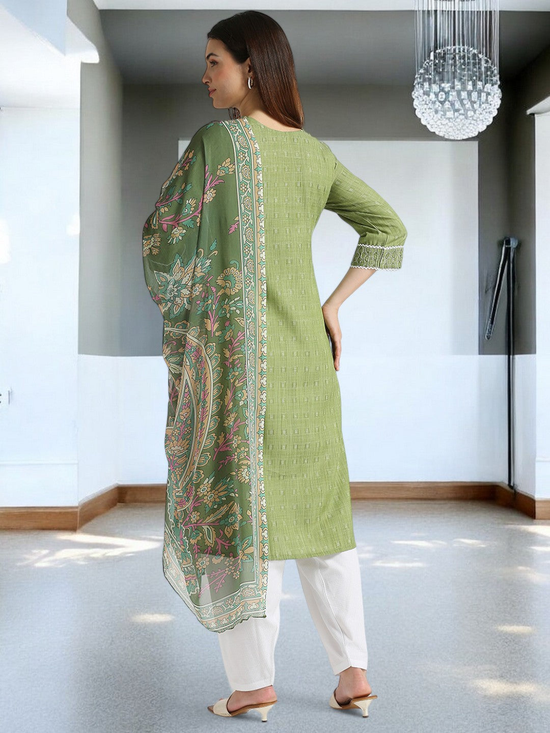 ETHNIC MATERNITY KURTA PANT WITH DUPATTA