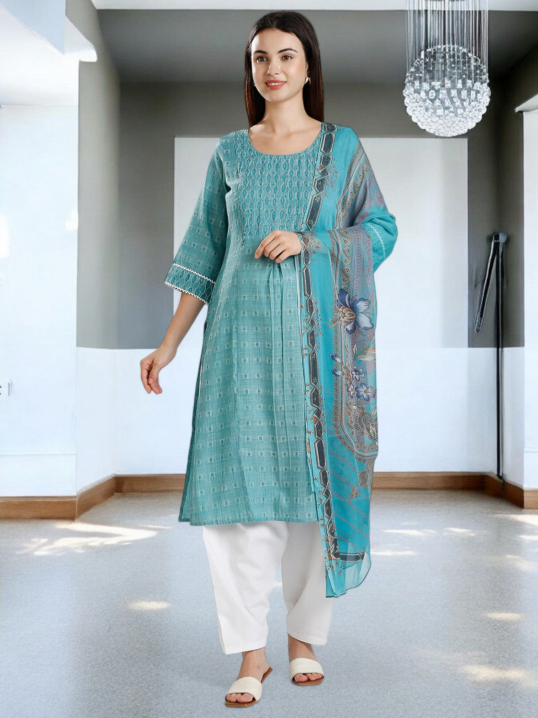 ETHNIC NURSING KURTA PANT WITH DUPATTA