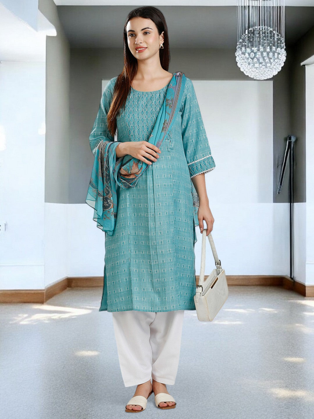 ETHNIC NURSING KURTA PANT WITH DUPATTA