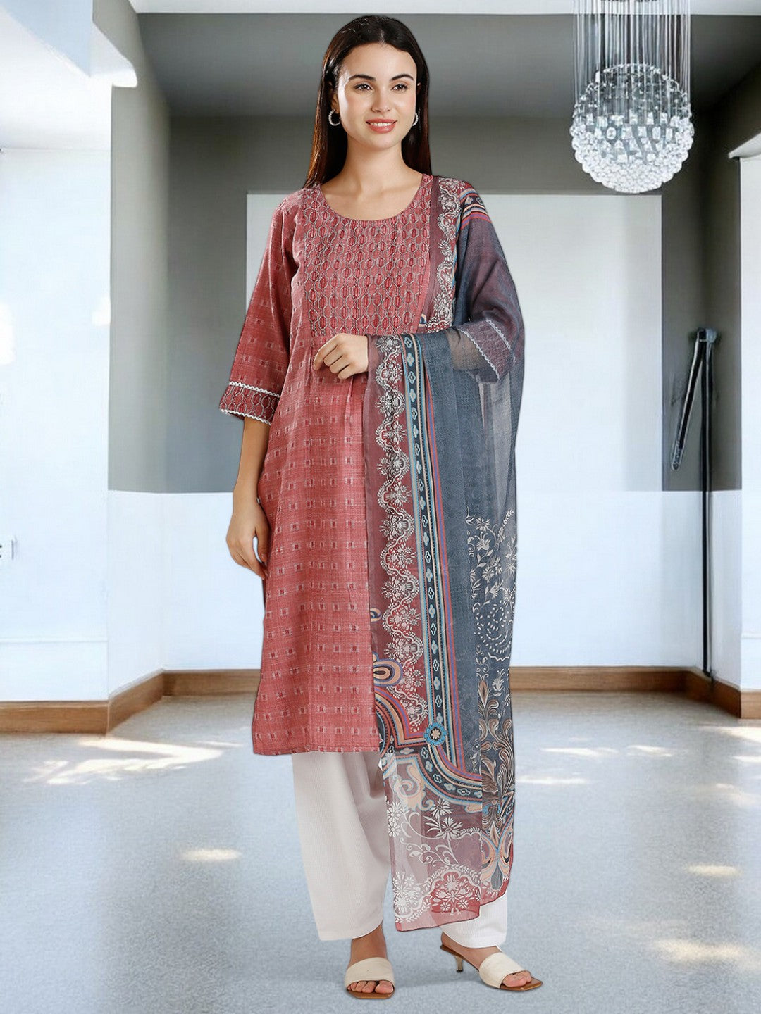 ETHNIC FEEDING KURTA PANT WITH DUPATTA