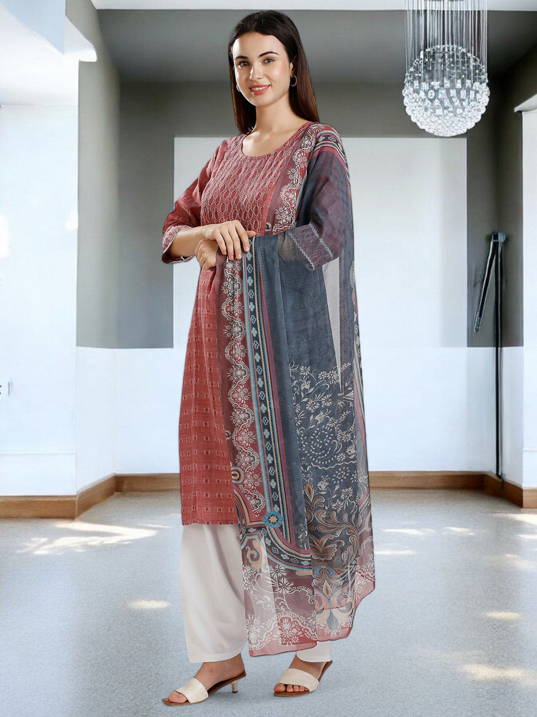 ETHNIC FEEDING KURTA PANT WITH DUPATTA