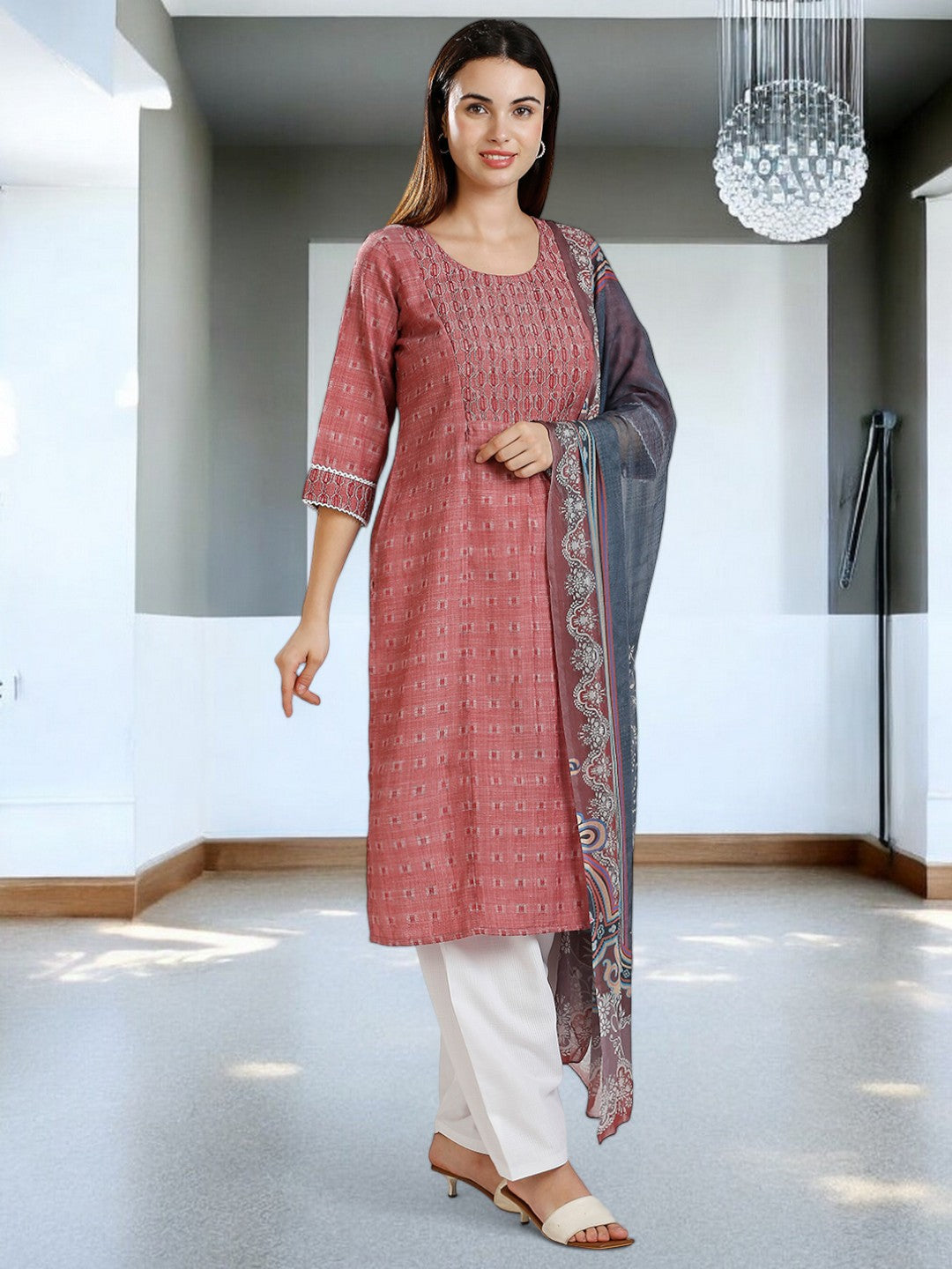 ETHNIC FEEDING KURTA PANT WITH DUPATTA