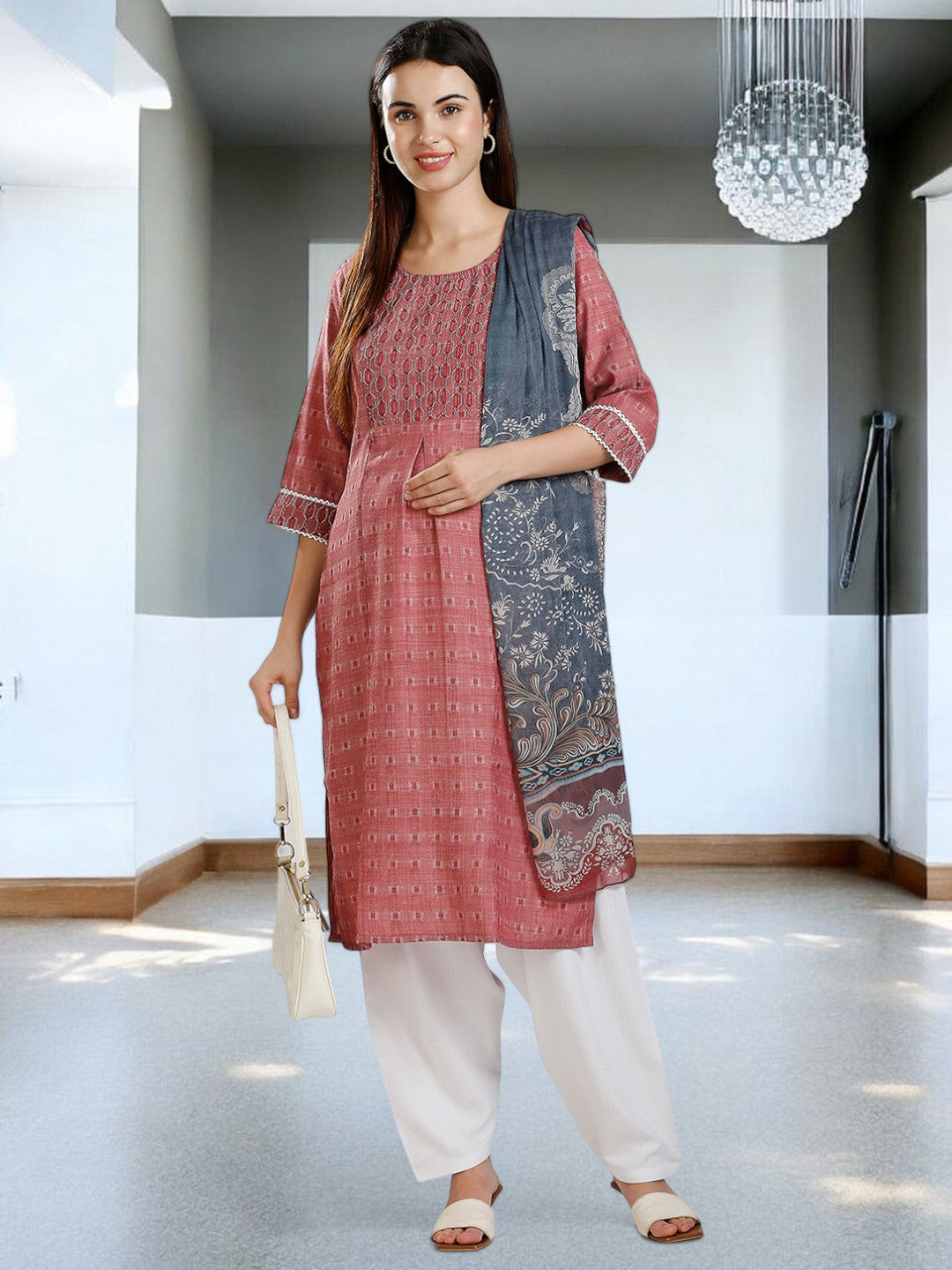 ETHNIC FEEDING KURTA PANT WITH DUPATTA