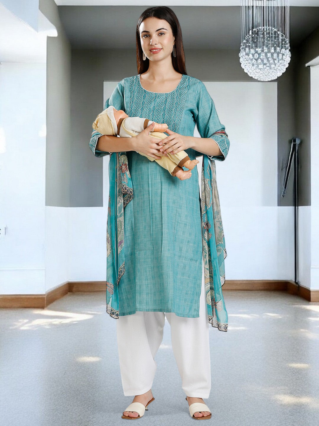 ETHNIC FEEDING KURTA PANT SET FOR WOMEN