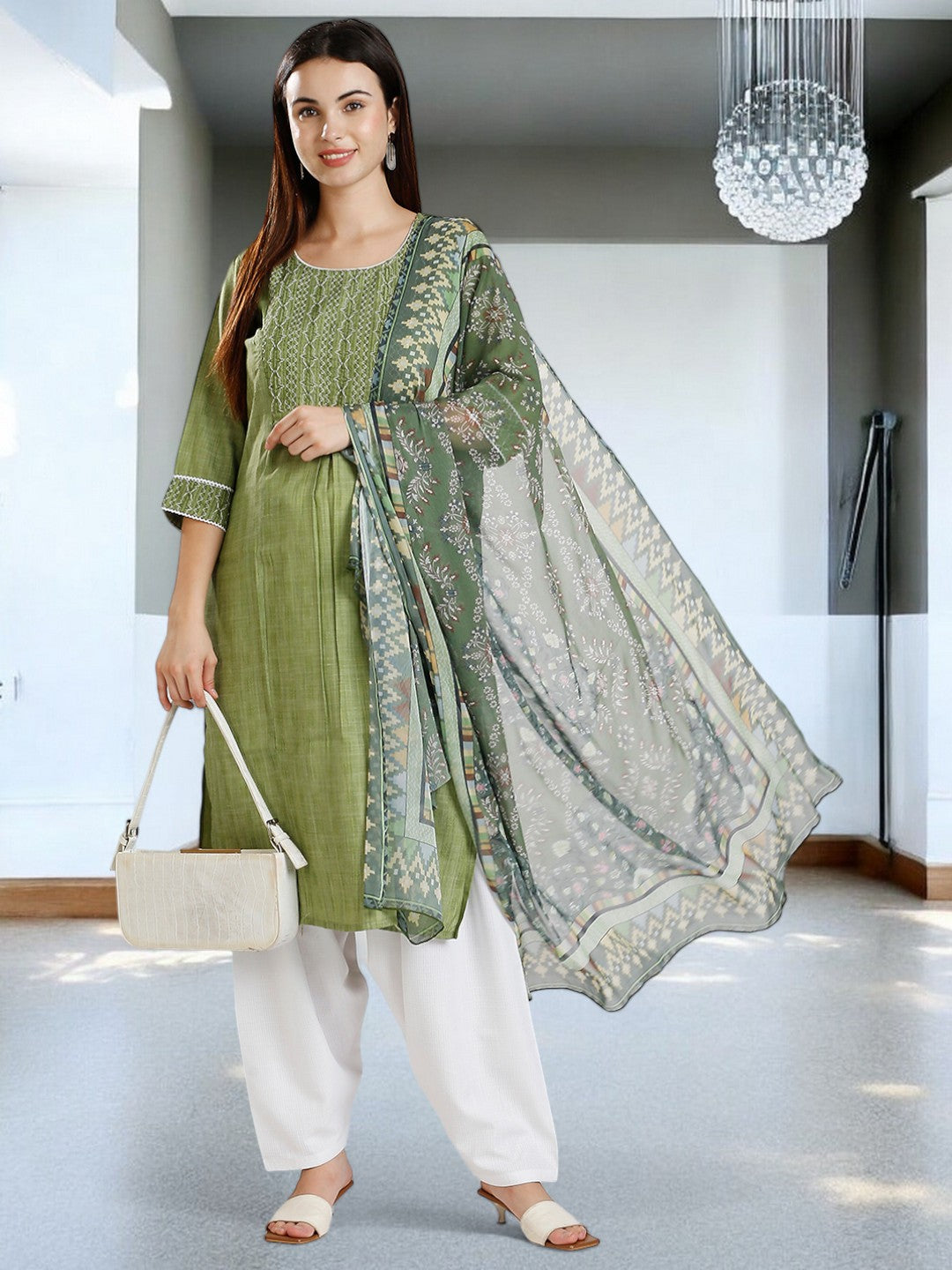 ETHNIC PREGNANCY KURTA PANT SET FOR WOMEN