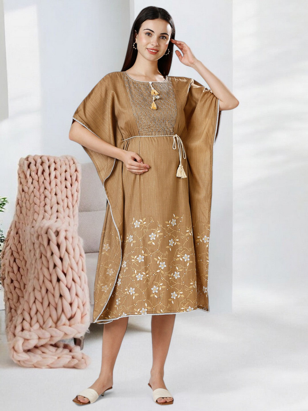 STYLISH BREASTFEEDING KAFTAN FOR WOMEN WITH ZIPPERS