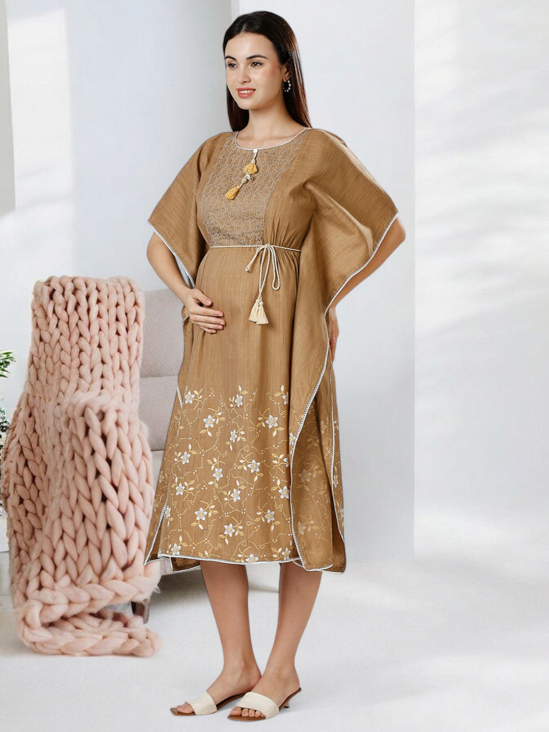 STYLISH BREASTFEEDING KAFTAN FOR WOMEN WITH ZIPPERS