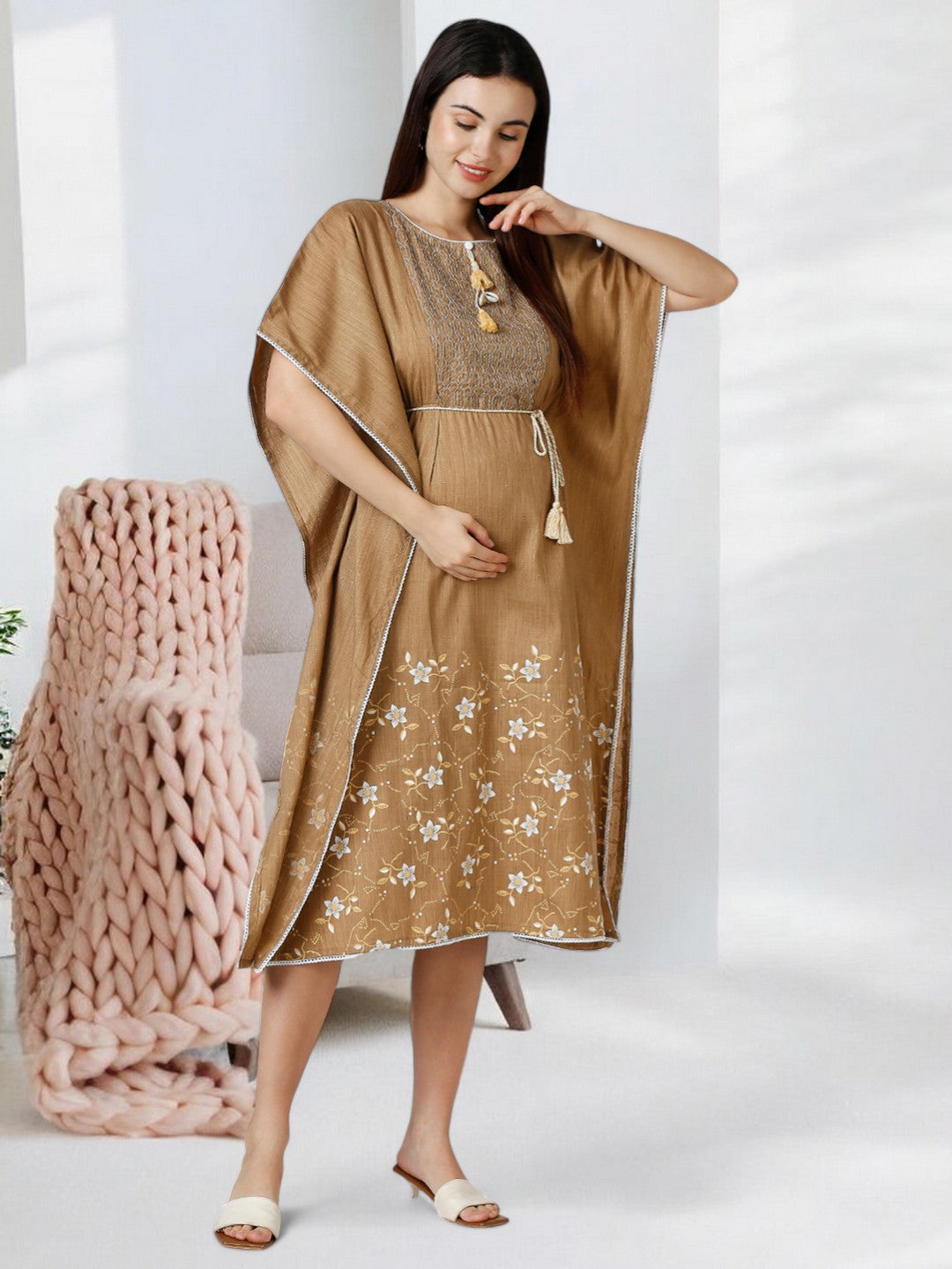 STYLISH BREASTFEEDING KAFTAN FOR WOMEN WITH ZIPPERS