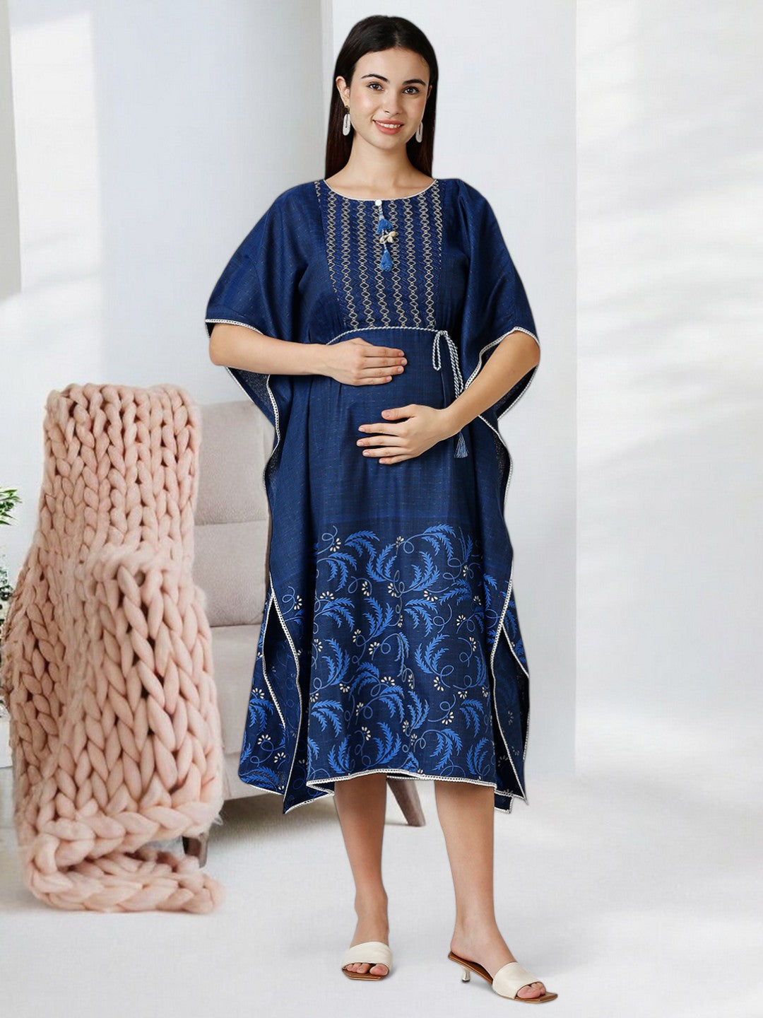 STYLISH PREGNANCY KAFTAN FOR MOTHER WITH ZIPPERS