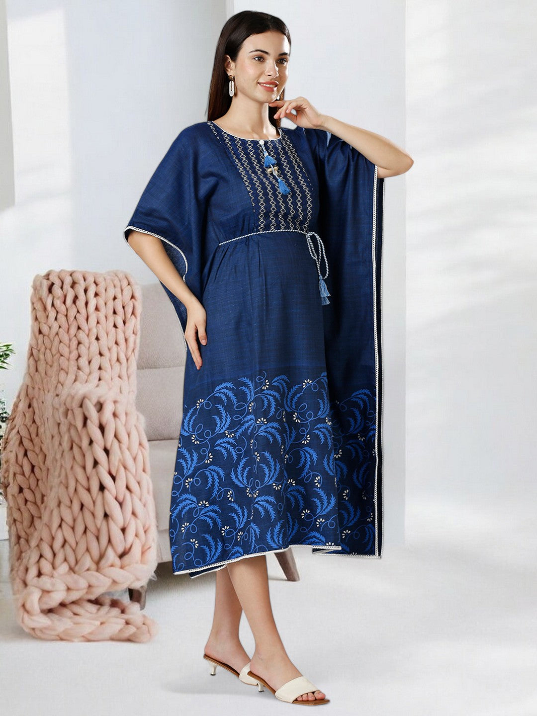 STYLISH PREGNANCY KAFTAN FOR MOTHER WITH ZIPPERS