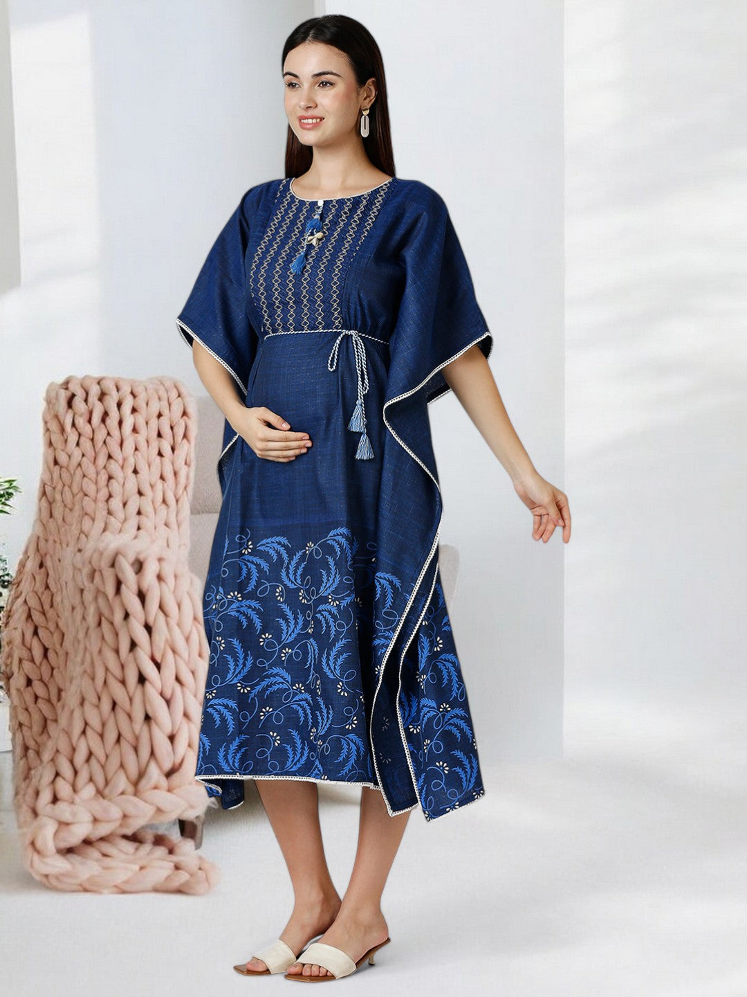 STYLISH PREGNANCY KAFTAN FOR MOTHER WITH ZIPPERS