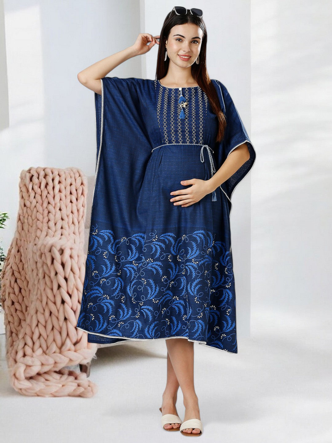 STYLISH PREGNANCY KAFTAN FOR MOTHER WITH ZIPPERS