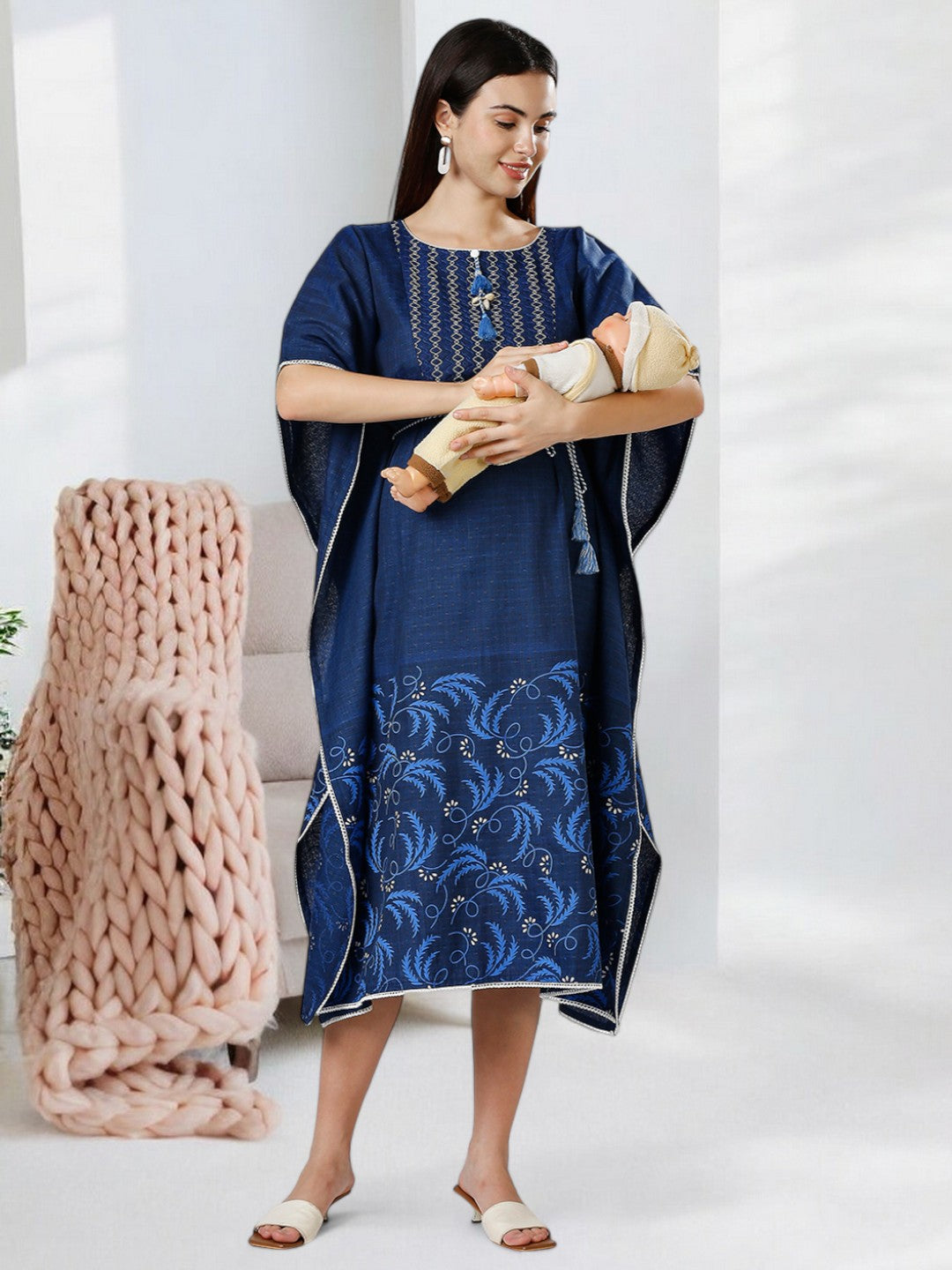 STYLISH PREGNANCY KAFTAN FOR MOTHER WITH ZIPPERS