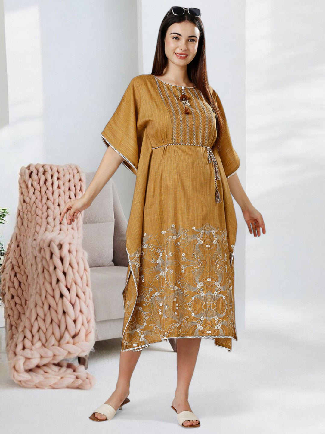 STYLISH MATERNITY KAFTAN FOR MOTHER WITH ZIPPERS