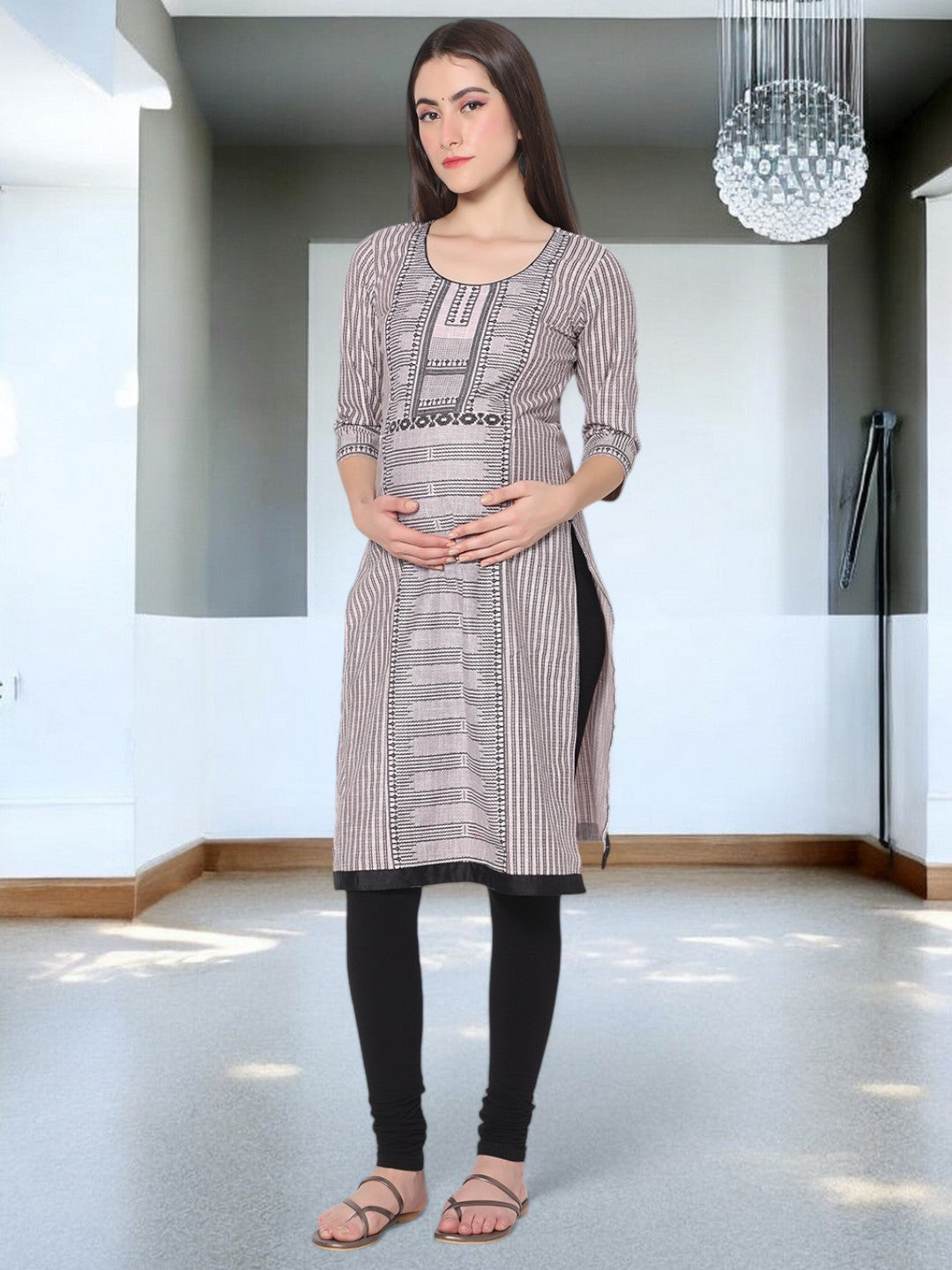 TRENDY MATERNITY STRAIGHT KURTA FOR MOTHER