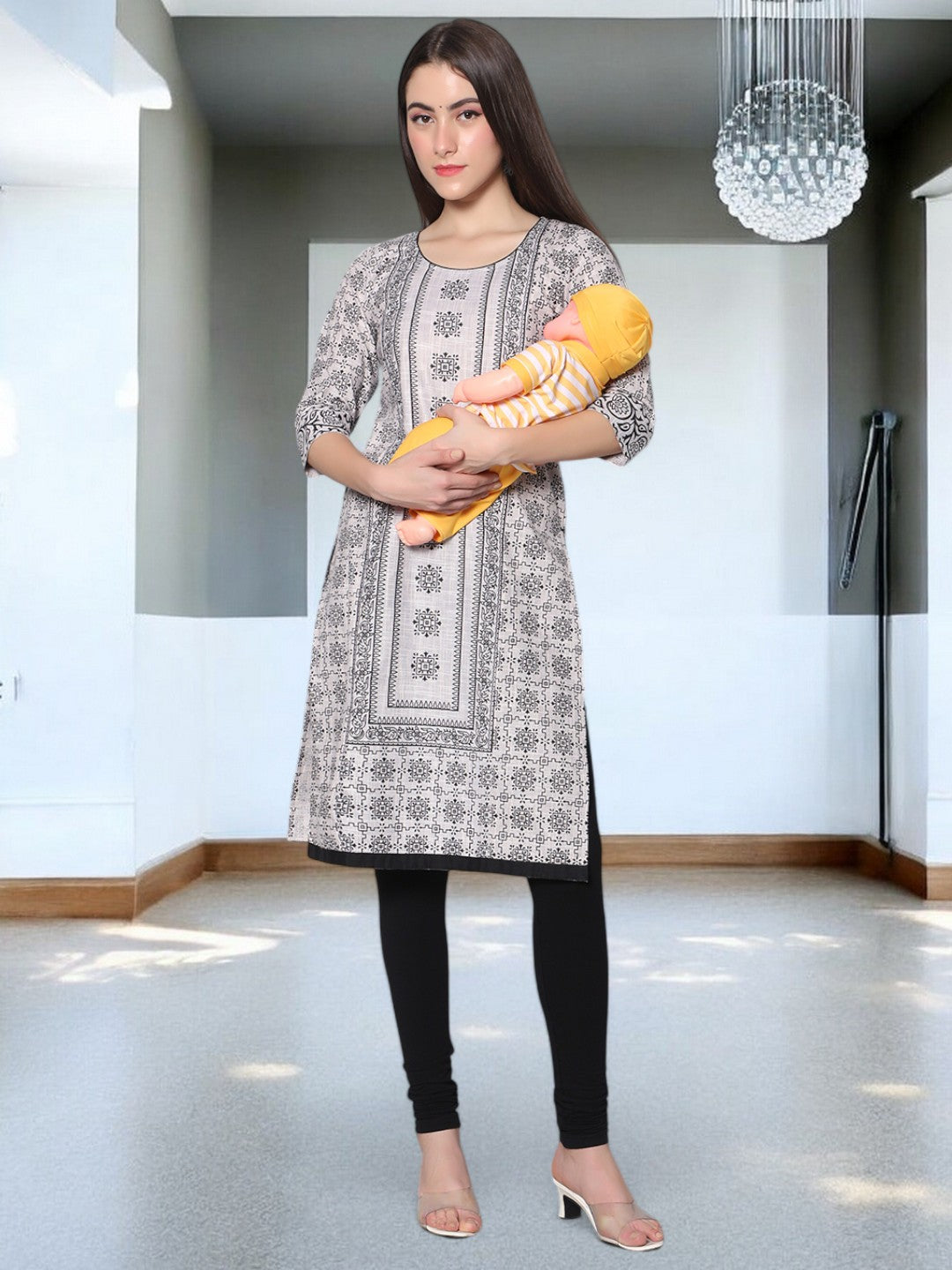 TRENDY NURSING STRAIGHT KURTA FOR MOTHER