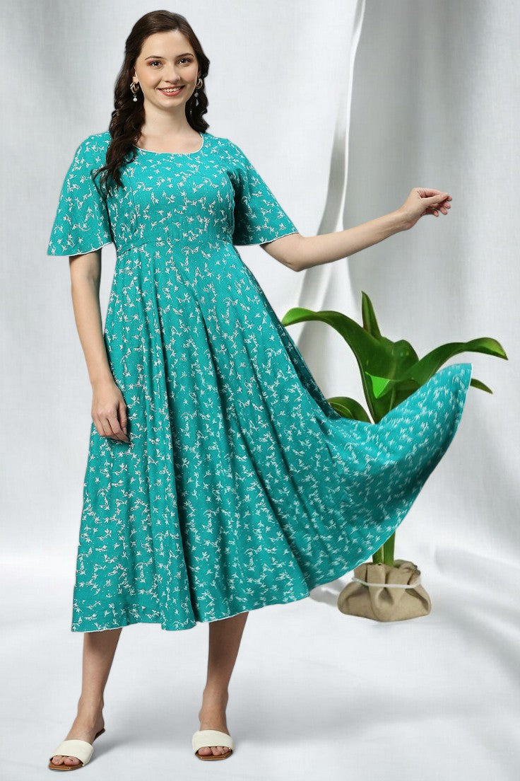 TRENDY FLARED MATERNITY KURTA FOR NURSING