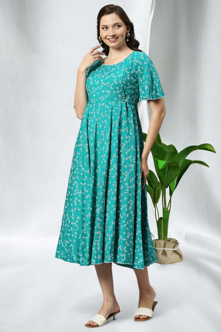 TRENDY FLARED MATERNITY KURTA FOR NURSING