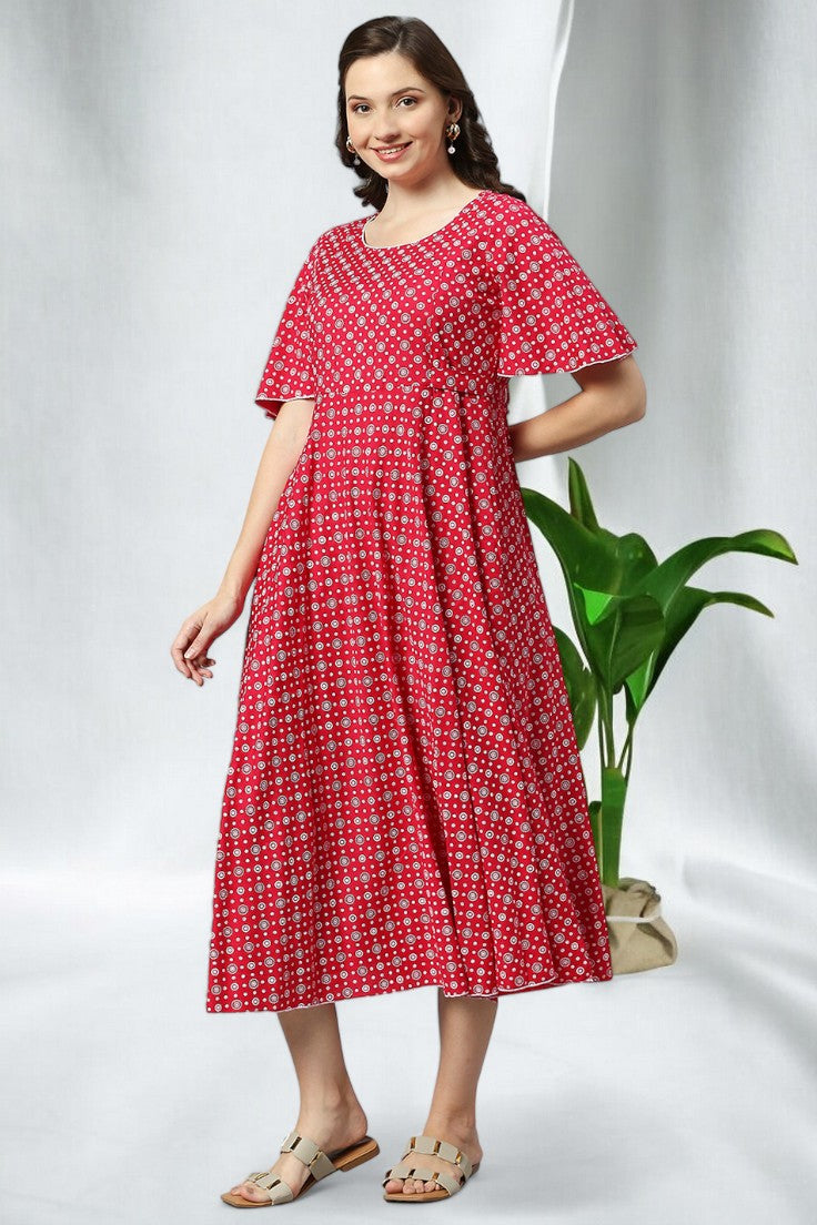 TRENDY FLARED FEEDING KURTA FOR PREGNANCY