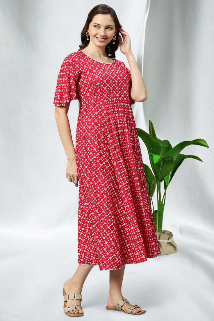 TRENDY FLARED FEEDING KURTA FOR PREGNANCY