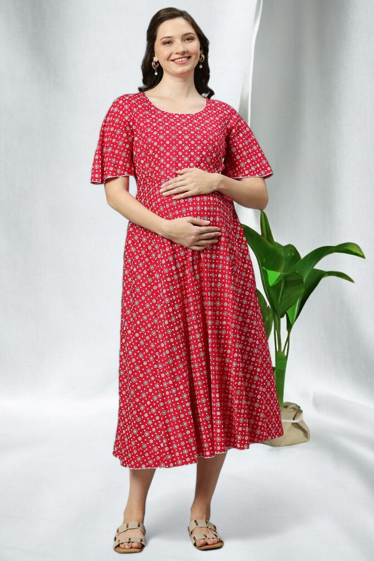 TRENDY FLARED FEEDING KURTA FOR PREGNANCY