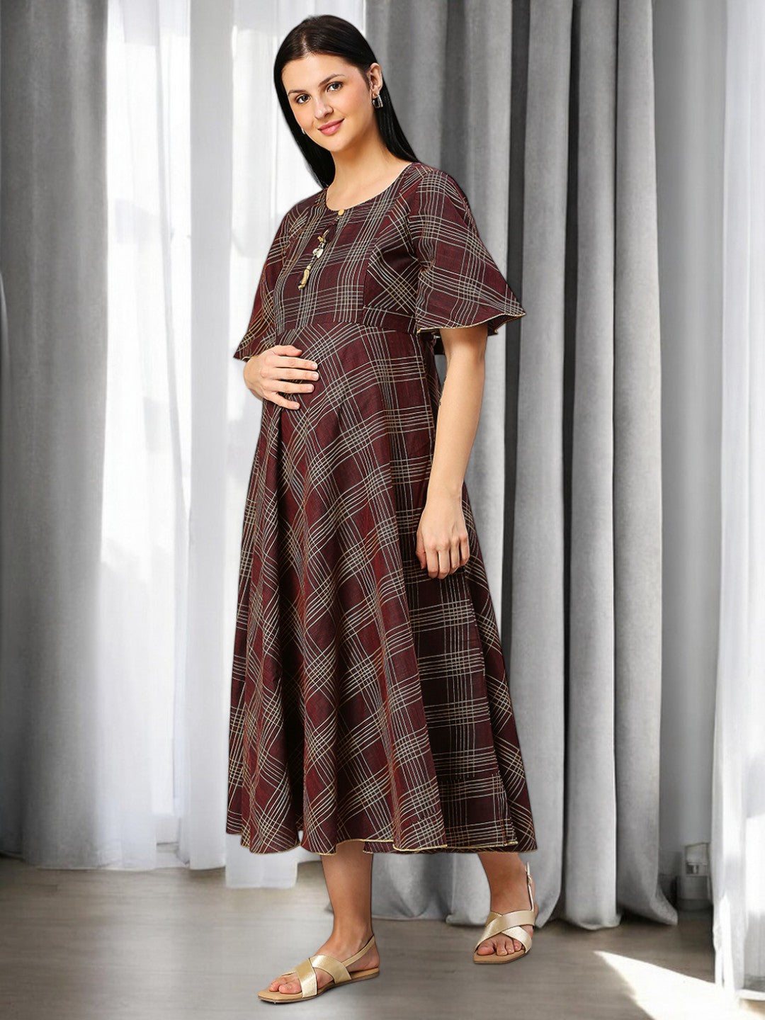 ON-TREND NURSING FLARED KURTA FOR MOTHERS