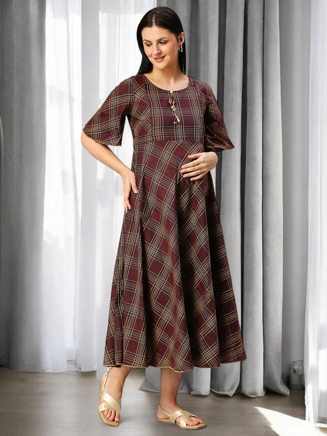 ON-TREND NURSING FLARED KURTA FOR MOTHERS