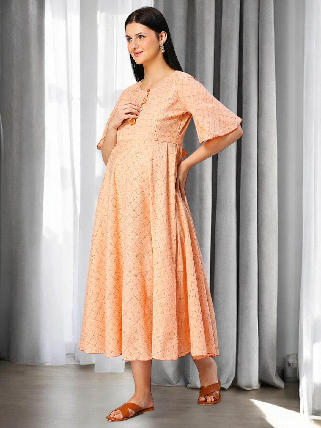 ON-TREND PREGNANCY FLARED KURTA FOR MOTHERS