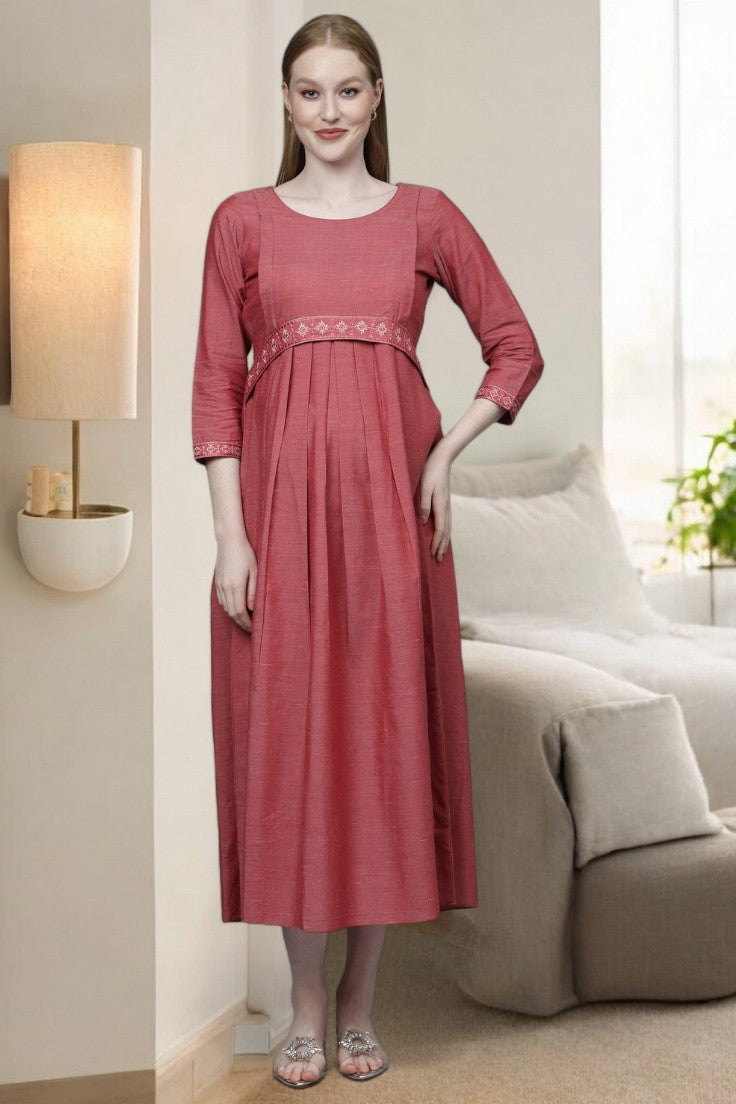 CLASSIC PREGNANCY FLARED KURTA FOR MOTHERS