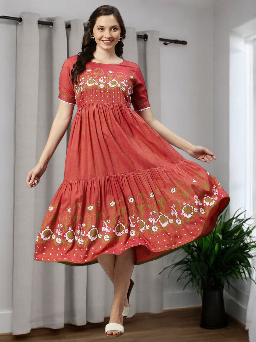 FASHIONABLE FEEDING FLARED KURTA FOR WOMEN