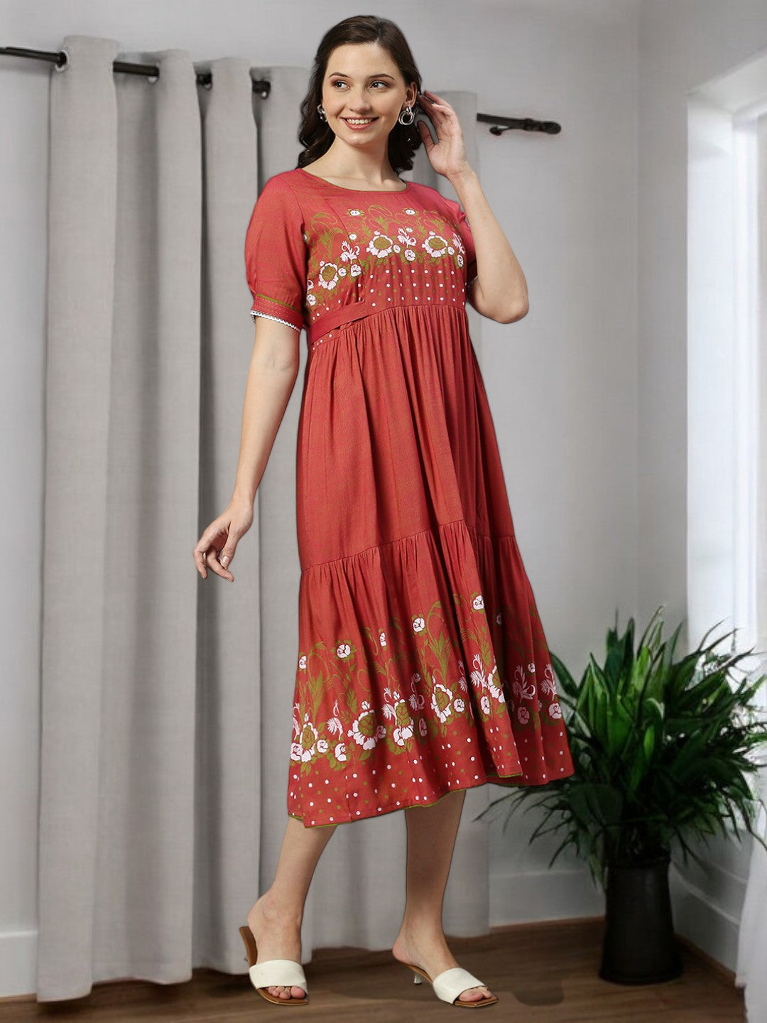 FASHIONABLE FEEDING FLARED KURTA FOR WOMEN