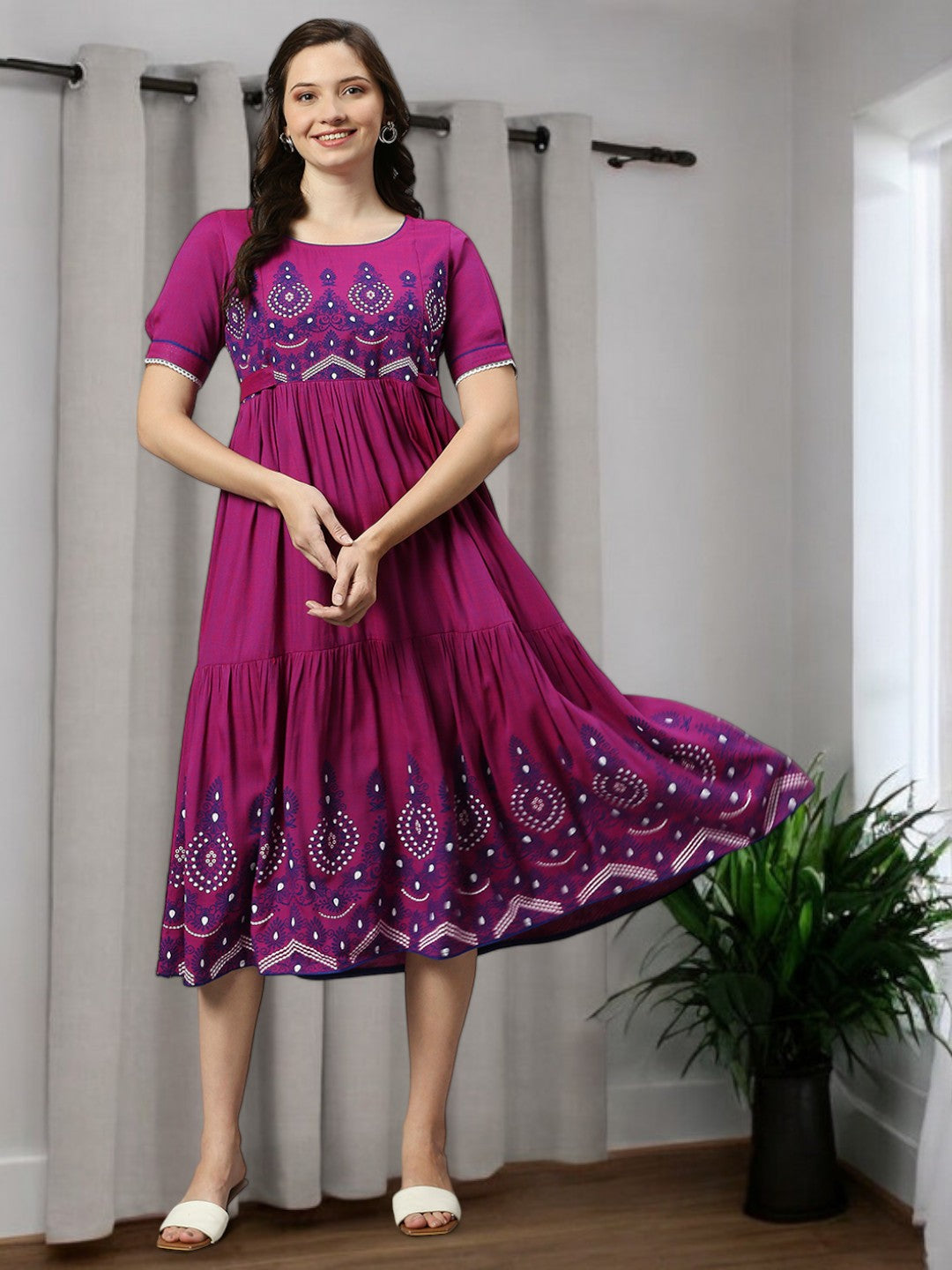 FASHIONABLE MATERNITY FLARED KURTA FOR WOMEN