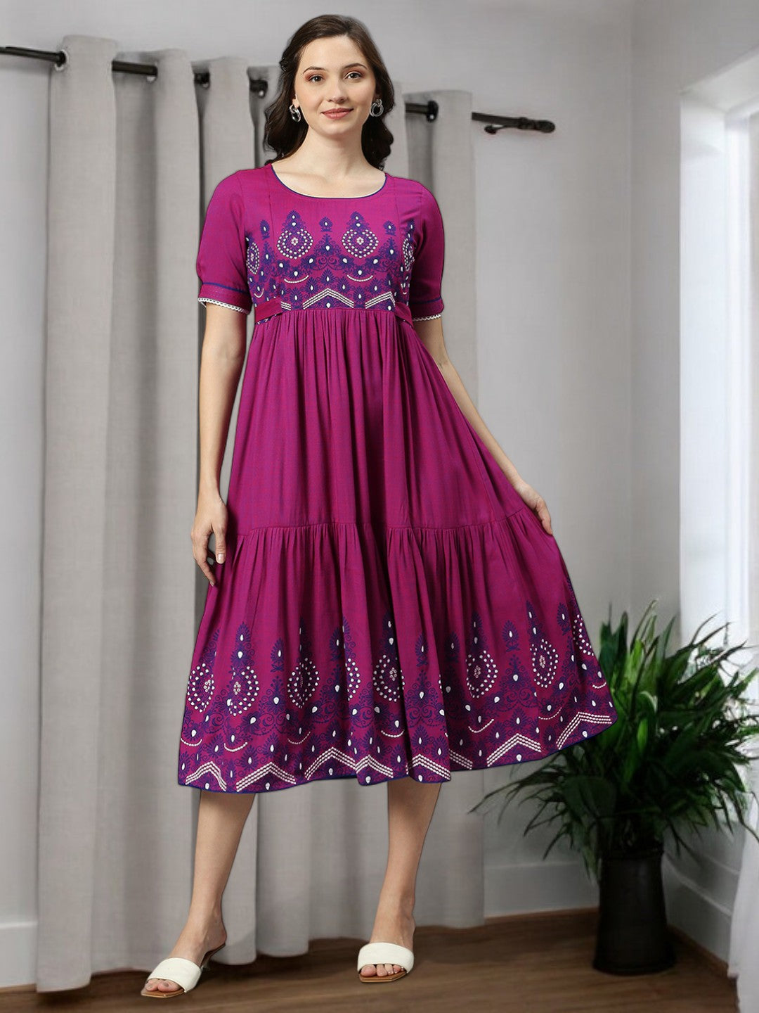 FASHIONABLE MATERNITY FLARED KURTA FOR WOMEN