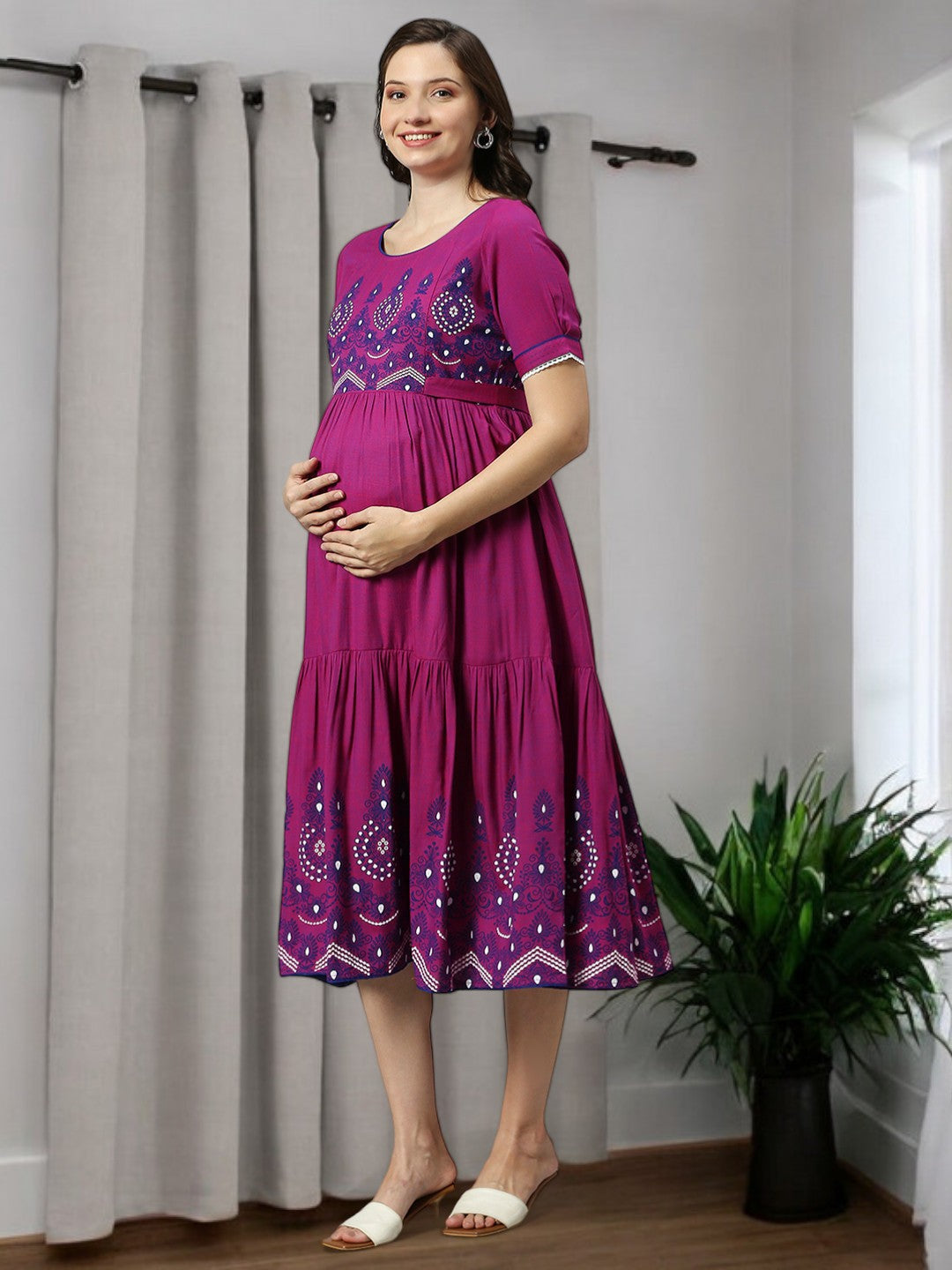 FASHIONABLE MATERNITY FLARED KURTA FOR WOMEN