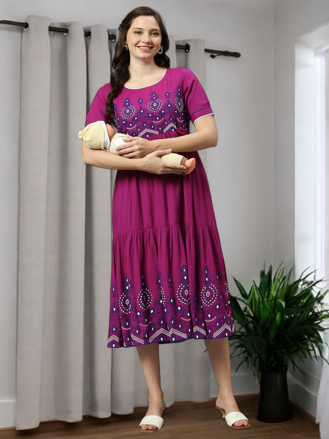 FASHIONABLE MATERNITY FLARED KURTA FOR WOMEN