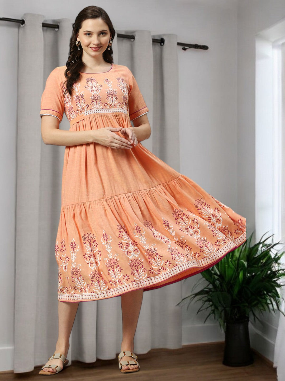 FASHIONABLE NURSING FLARED KURTA FOR WOMEN