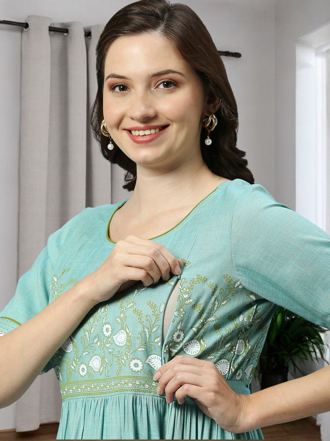 FASHIONABLE PREGNANCY FLARED KURTA FOR WOMEN