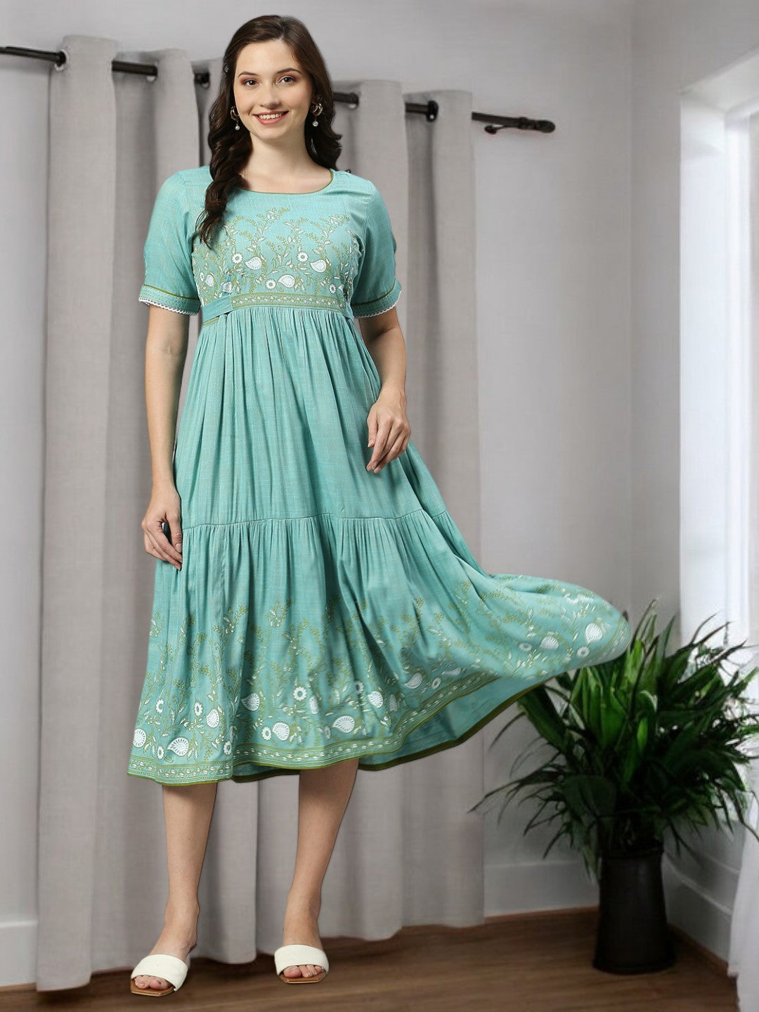 FASHIONABLE PREGNANCY FLARED KURTA FOR WOMEN