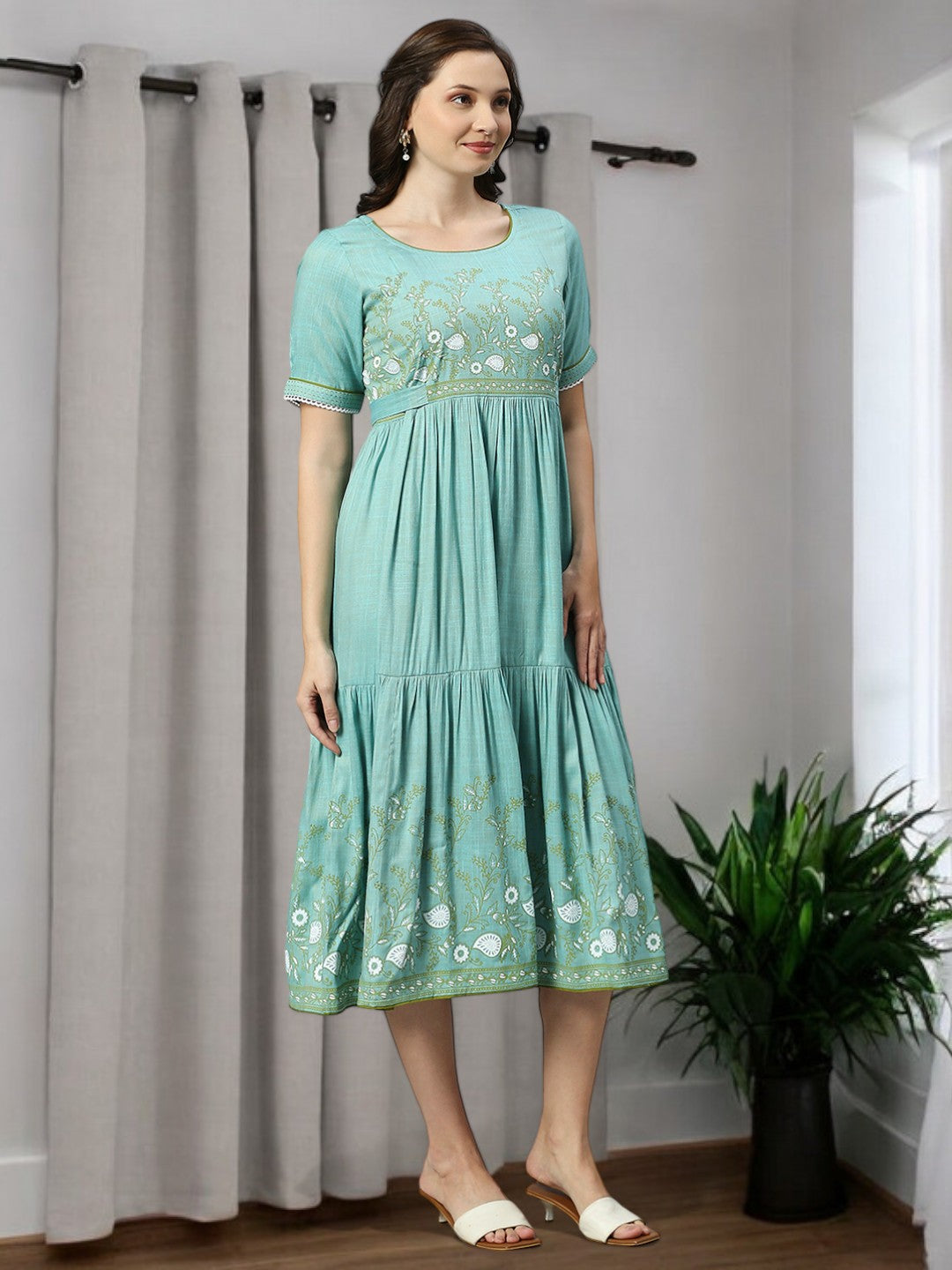 FASHIONABLE PREGNANCY FLARED KURTA FOR WOMEN