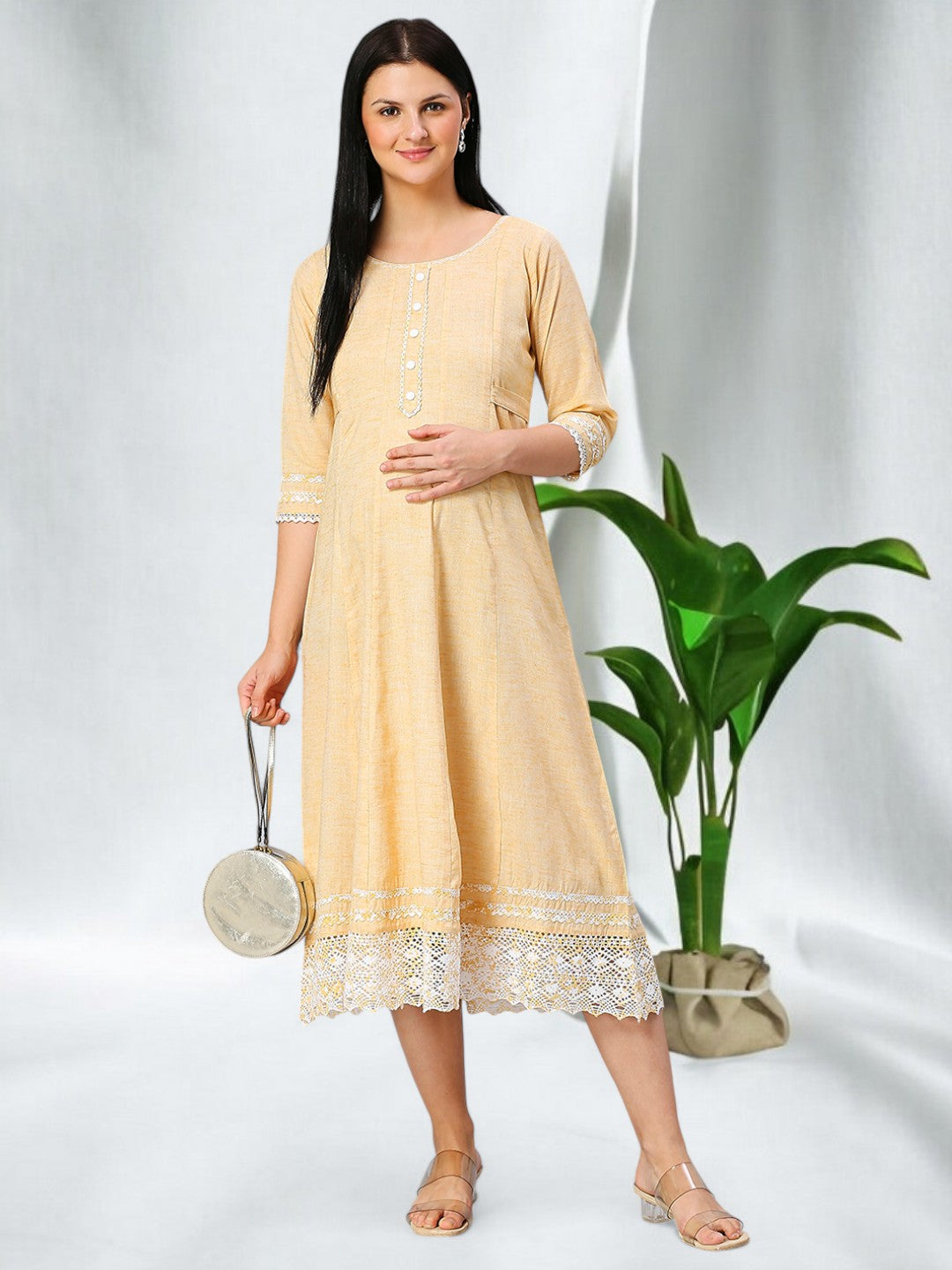 FASHIONABLE MATERNITY ANARKALI KURTA FOR WOMEN