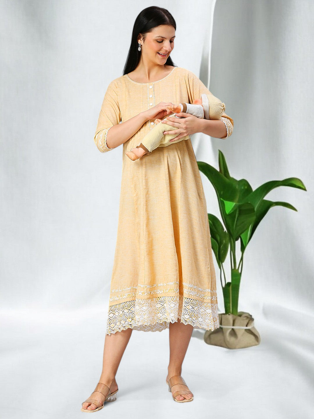 FASHIONABLE MATERNITY ANARKALI KURTA FOR WOMEN