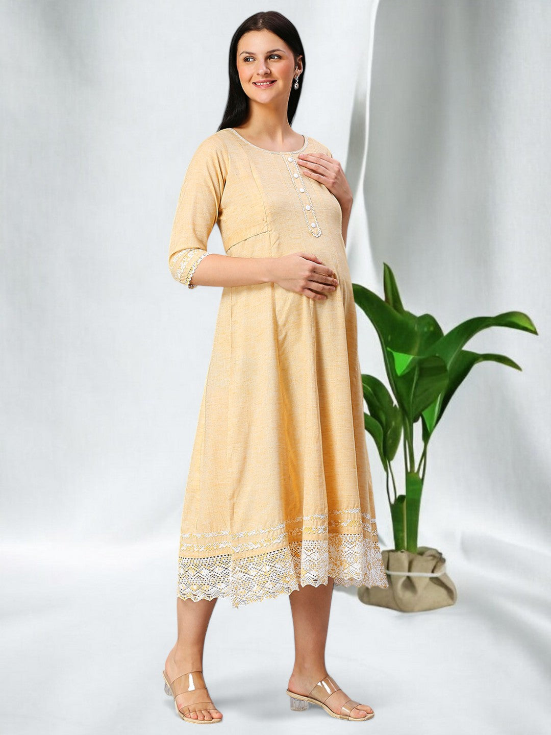 FASHIONABLE MATERNITY ANARKALI KURTA FOR WOMEN