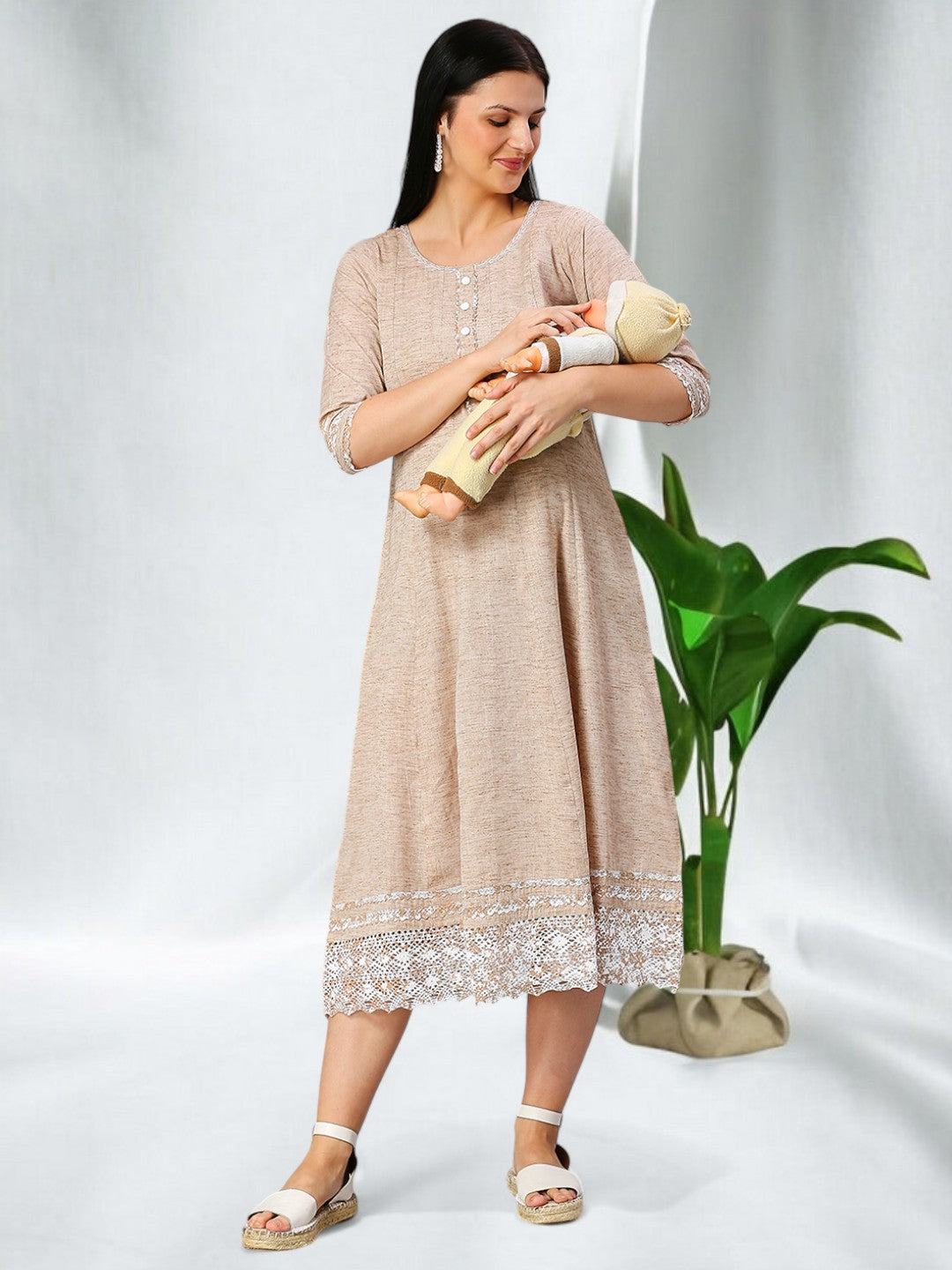 FASHIONABLE BREASTFEEDING ANARKALI KURTA FOR WOMEN