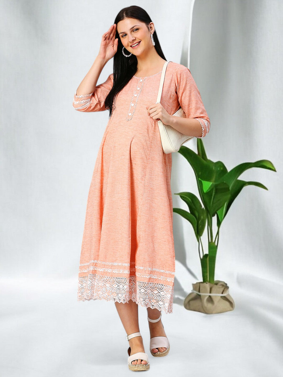 FASHIONABLE FEEDING ANARKALI KURTA FOR MOTHER