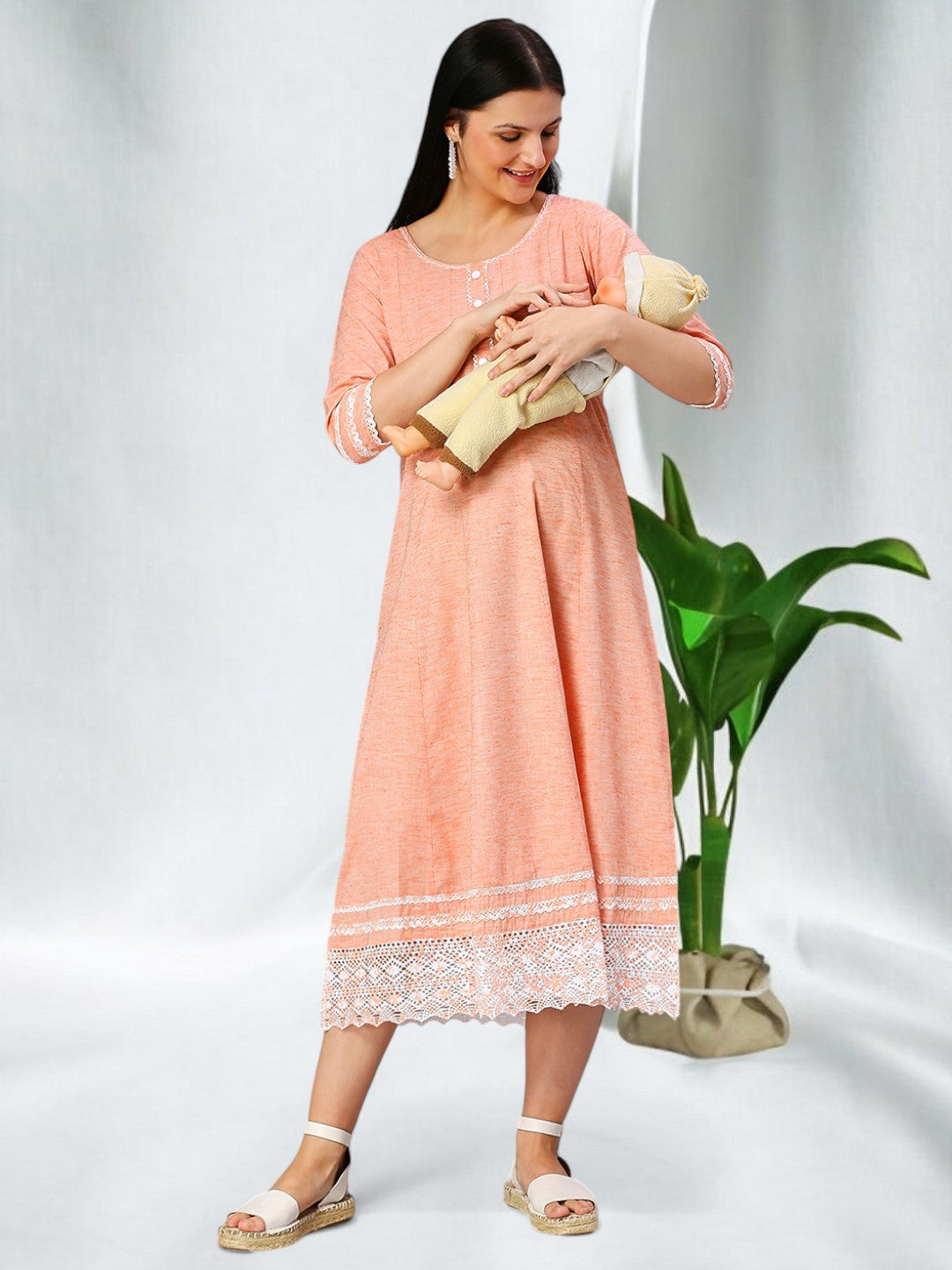 FASHIONABLE FEEDING ANARKALI KURTA FOR MOTHER