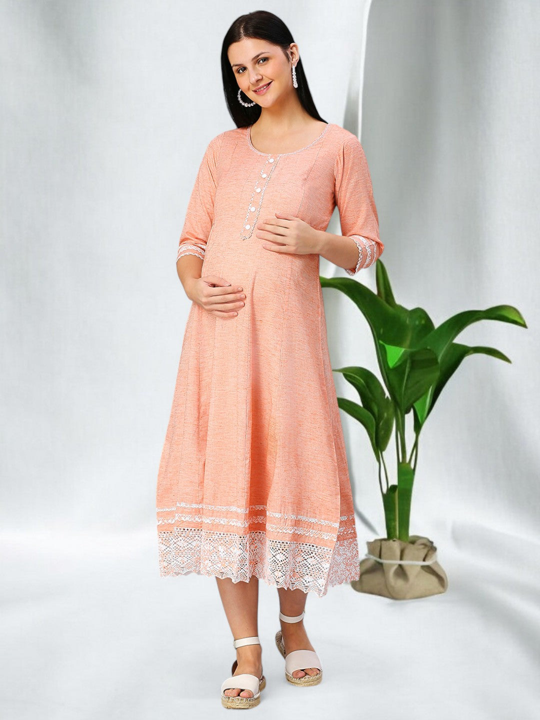 FASHIONABLE FEEDING ANARKALI KURTA FOR MOTHER