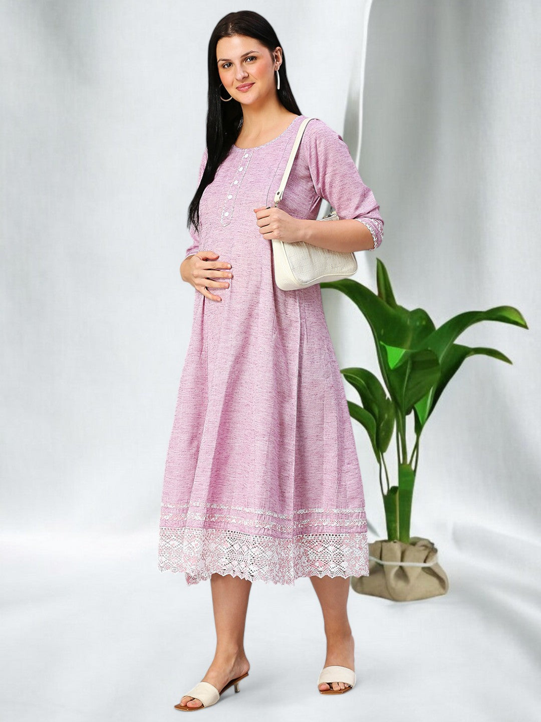 FASHIONABLE MATERNITY ANARKALI KURTA FOR MOTHER