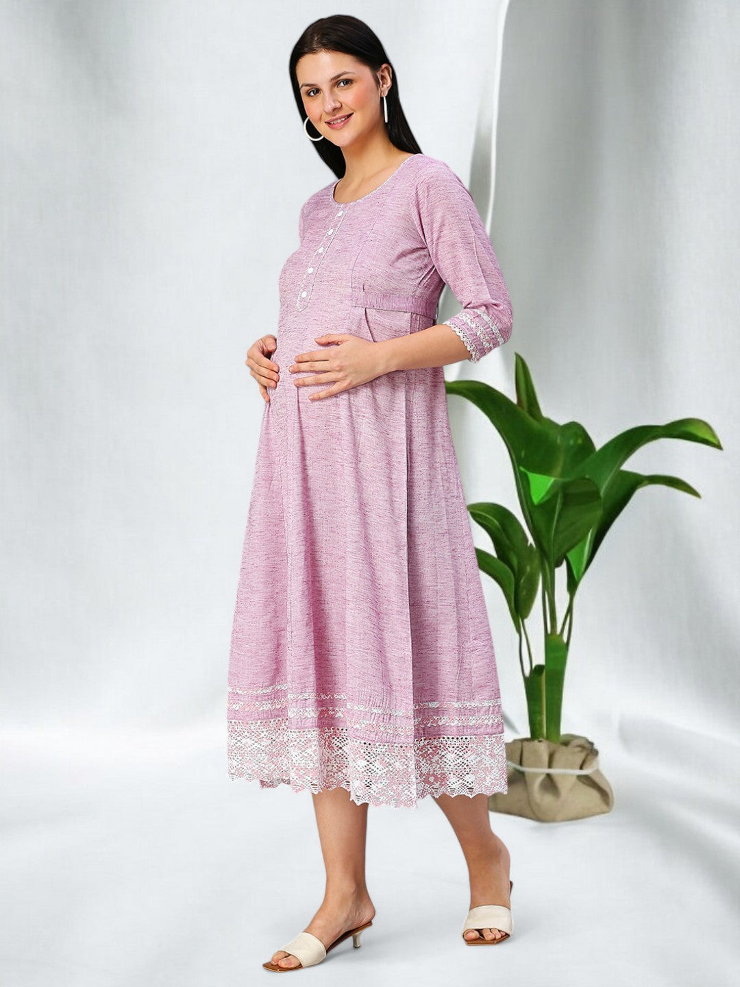 FASHIONABLE MATERNITY ANARKALI KURTA FOR MOTHER