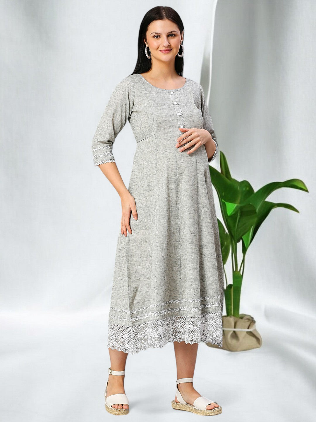 FASHIONABLE PREGNANCY ANARKALI KURTA FOR MOTHER